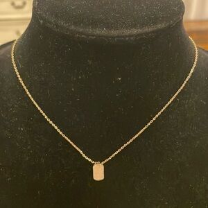 Vintage Gold Tone Thin Dainty Choker Collar Pendant Statement Necklace